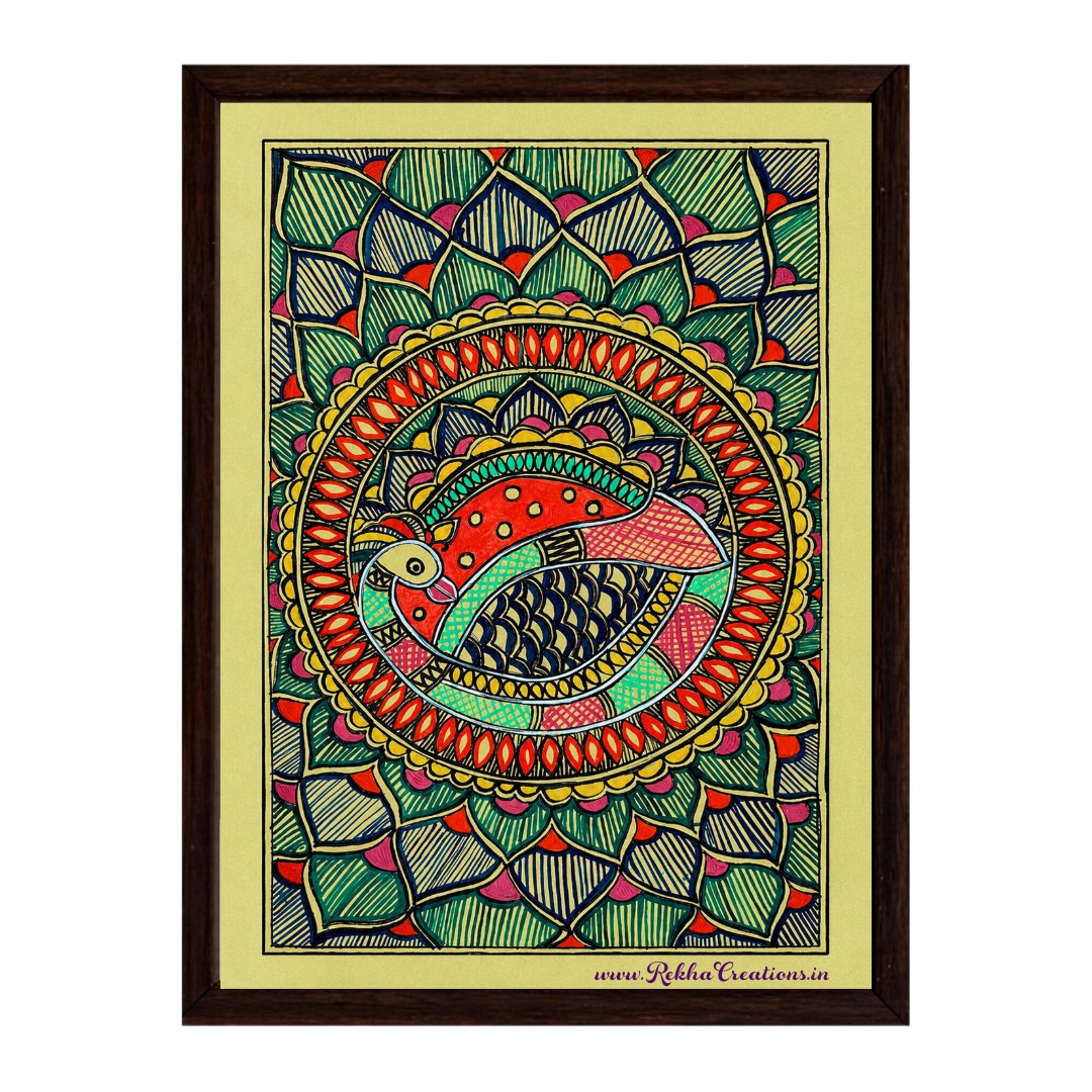 A Madhubani Peacock Mandala