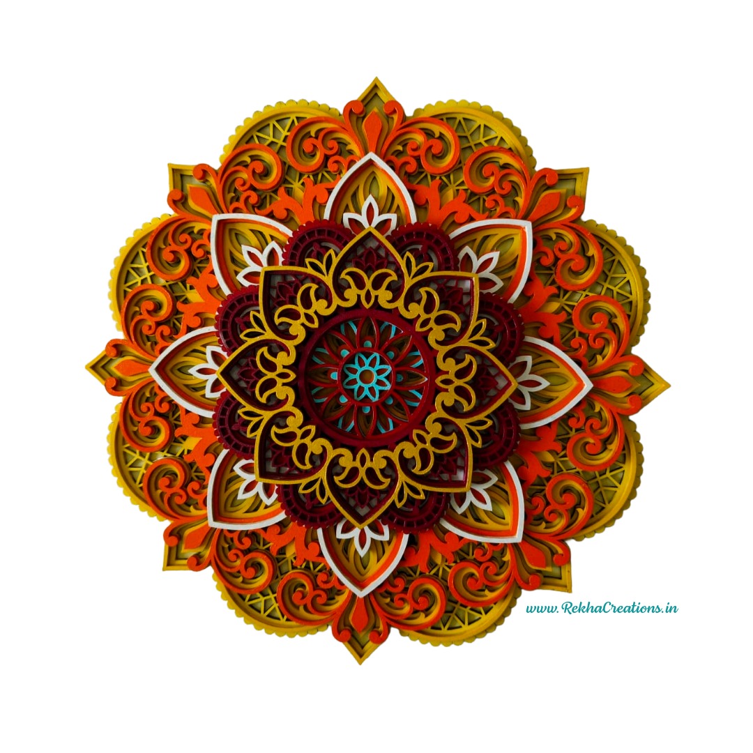 3D Mandala - Golden Ember