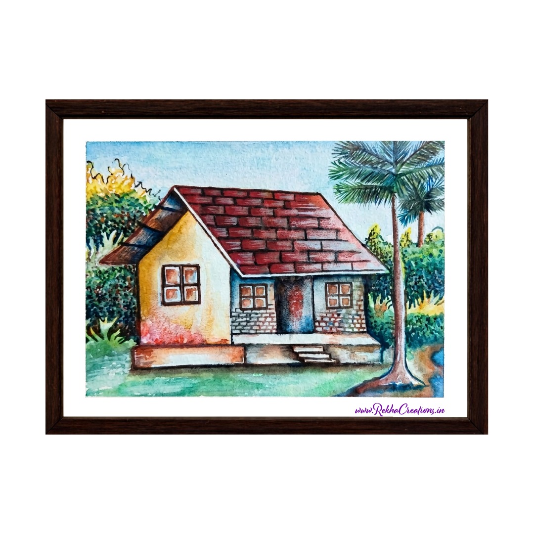 Village House with Greenery Painting